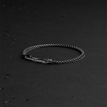 Preview: 3 mm Fuchsschwanzarmband aus Edelstahl mit schwarzem Finish - Cito Black